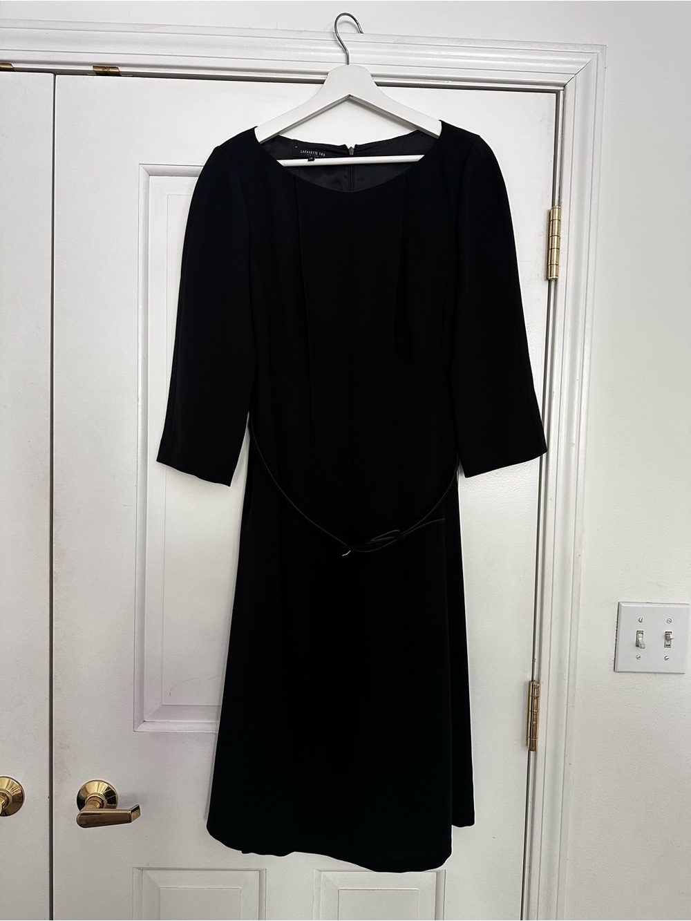 Lafayette 148 New York Black A-Line Dress Size 12